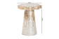 bali & pari Beile Capiz Shell Pedestal End Table - Mother of Pearl Scalloped Accent Table with Textured Inlay Surface for Living Room or Lounge Space