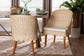 bali & pari Mabel Natural Rattan 2-Piece Dining Chair Set - Handwoven Wicker Accent Chair with Wingback Frame and Seat Cushion for Kitchen or Dining Room