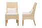 bali & pari Haybourne Natural Rattan 2-Piece Dining Chair Set - Handwoven Wicker Accent Seating with Wingback Frame for Kitchen or Dining Room