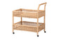 bali & pari Alaina Natural Rattan Kitchen Cart - 2-Tier Handwoven Wicker Storage Trolley with Handle for Kitchen or Lounge