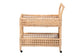 bali & pari Alaina Natural Rattan Kitchen Cart - 2-Tier Handwoven Wicker Storage Trolley with Handle for Kitchen or Lounge