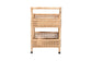 bali & pari Alaina Natural Rattan Kitchen Cart - 2-Tier Handwoven Wicker Storage Trolley with Handle for Kitchen or Lounge
