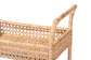 bali & pari Alaina Natural Rattan Kitchen Cart - 2-Tier Handwoven Wicker Storage Trolley with Handle for Kitchen or Lounge