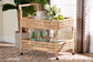 bali & pari Alaina Natural Rattan Kitchen Cart - 2-Tier Handwoven Wicker Storage Trolley with Handle for Kitchen or Lounge