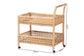 bali & pari Alaina Natural Rattan Kitchen Cart - 2-Tier Handwoven Wicker Storage Trolley with Handle for Kitchen or Lounge