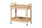 bali & pari Carole Natural Rattan Kitchen Cart - 2-Tier Handwoven Wicker Storage Trolley with Raised Borders for Kitchen or Lounge