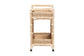 bali & pari Carole Natural Rattan Kitchen Cart - 2-Tier Handwoven Wicker Storage Trolley with Raised Borders for Kitchen or Lounge