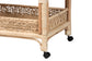 bali & pari Carole Natural Rattan Kitchen Cart - 2-Tier Handwoven Wicker Storage Trolley with Raised Borders for Kitchen or Lounge