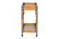 bali & pari Carmine Natural Rattan Kitchen Cart - 2-Tier Handwoven Wicker Storage Trolley with Raised Borders for Kitchen or Lounge
