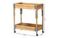 bali & pari Carmine Natural Rattan Kitchen Cart - 2-Tier Handwoven Wicker Storage Trolley with Raised Borders for Kitchen or Lounge