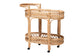 bali & pari Raul Natural Rattan Kitchen Cart - 2-Tier Handwoven Wicker Storage Trolley with Handle for Kitchen or Lounge