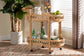 bali & pari Raul Natural Rattan Kitchen Cart - 2-Tier Handwoven Wicker Storage Trolley with Handle for Kitchen or Lounge