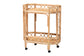 bali & pari Rene Natural Rattan Kitchen Cart - 2-Tier Handwoven Wicker Storage Trolley with Handle for Kitchen or Lounge