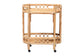 bali & pari Rene Natural Rattan Kitchen Cart - 2-Tier Handwoven Wicker Storage Trolley with Handle for Kitchen or Lounge