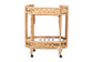 bali & pari Rene Natural Rattan Kitchen Cart - 2-Tier Handwoven Wicker Storage Trolley with Handle for Kitchen or Lounge