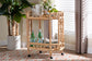bali & pari Rene Natural Rattan Kitchen Cart - 2-Tier Handwoven Wicker Storage Trolley with Handle for Kitchen or Lounge