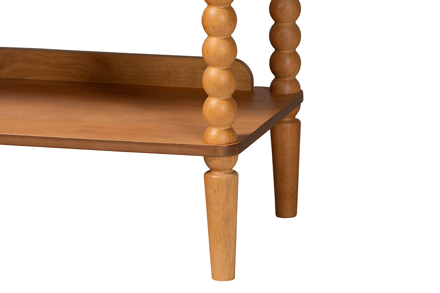 Baxton Studio Lucera Bobbin 5-Tier Display Shelf, Oak Brown
