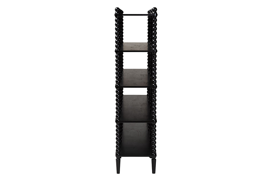 Baxton Studio Lucera Bobbin 5-Tier Display Shelf, Black