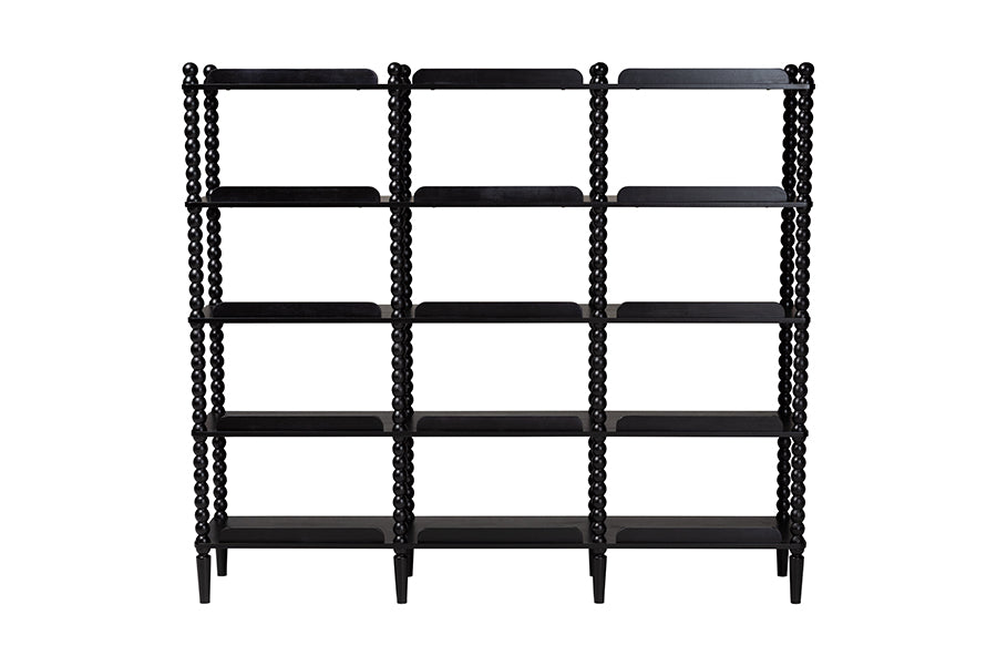 Baxton Studio Lucera Bobbin 5-Tier Display Shelf, Black