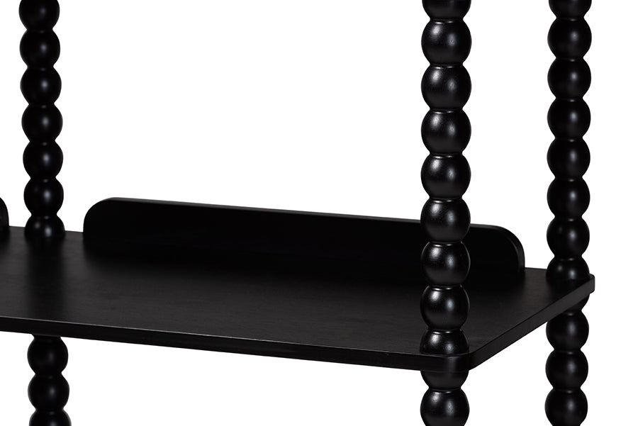 Baxton Studio Lucera Bobbin 5-Tier Display Shelf, Black