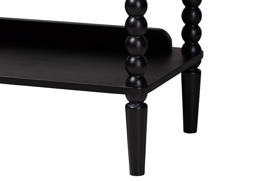 Baxton Studio Lucera Bobbin 5-Tier Display Shelf, Black