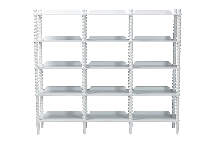 Baxton Studio Lucera Bobbin 5-Tier Display Shelf, White