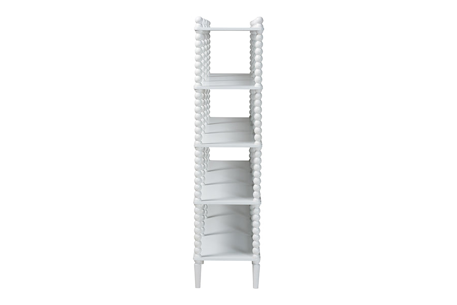 Baxton Studio Lucera Bobbin 5-Tier Display Shelf, White