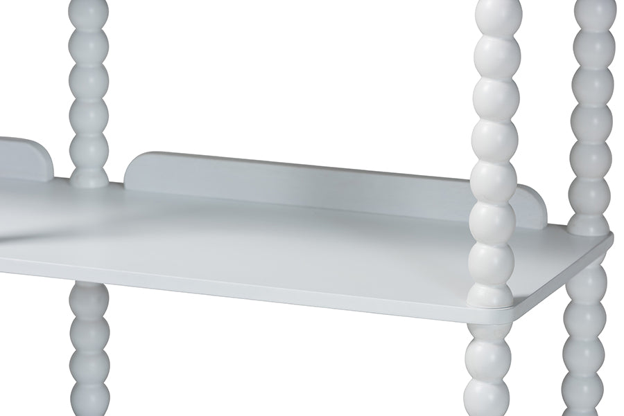 Baxton Studio Lucera Bobbin 5-Tier Display Shelf, White