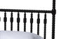 Baxton Studio Callison Spindle Canopy Bed - Turned Farmhouse Bed Frame with Spoked Headboard and Sculpted Legs, Black, King