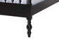 Baxton Studio Callison Spindle Canopy Bed - Turned Farmhouse Bed Frame with Spoked Headboard and Sculpted Legs, Black, King