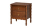 Baxton Studio Seamus 2-Drawer Nightstand with Carved Bobbin Frame