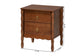 Baxton Studio Seamus 2-Drawer Nightstand with Carved Bobbin Frame