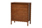 Baxton Studio Seamus 4-Drawer Chest with Carved Bobbin Frame