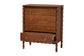 Baxton Studio Seamus 4-Drawer Chest with Carved Bobbin Frame