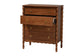 Baxton Studio Seamus 4-Drawer Chest with Carved Bobbin Frame