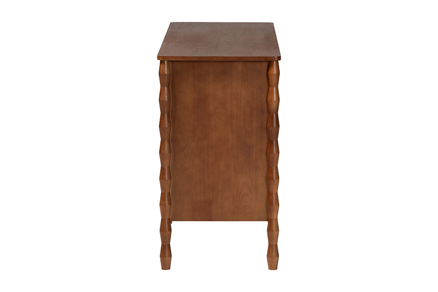 Baxton Studio Seamus 6-Drawer Dresser with Carved Bobbin Frame