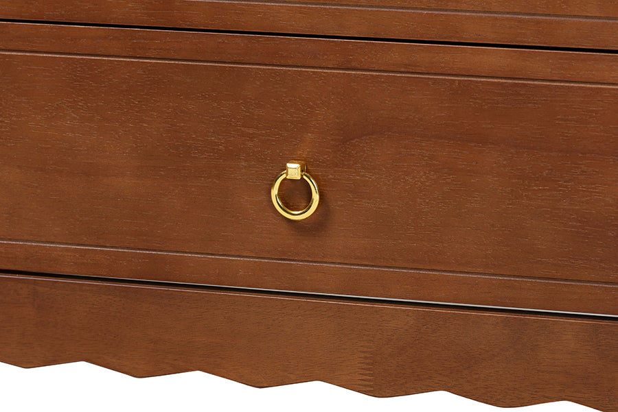 Baxton Studio Seamus 6-Drawer Dresser with Carved Bobbin Frame