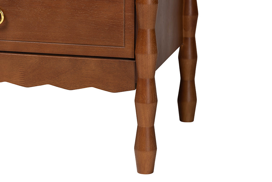 Baxton Studio Seamus 6-Drawer Dresser with Carved Bobbin Frame