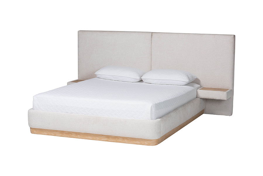 Baxton Studio Jacinta Platform Bed with Floating Nightstands, Queen