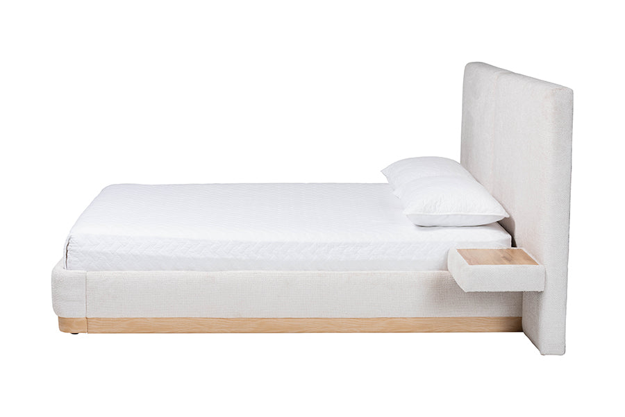 Baxton Studio Jacinta Platform Bed with Floating Nightstands, Queen
