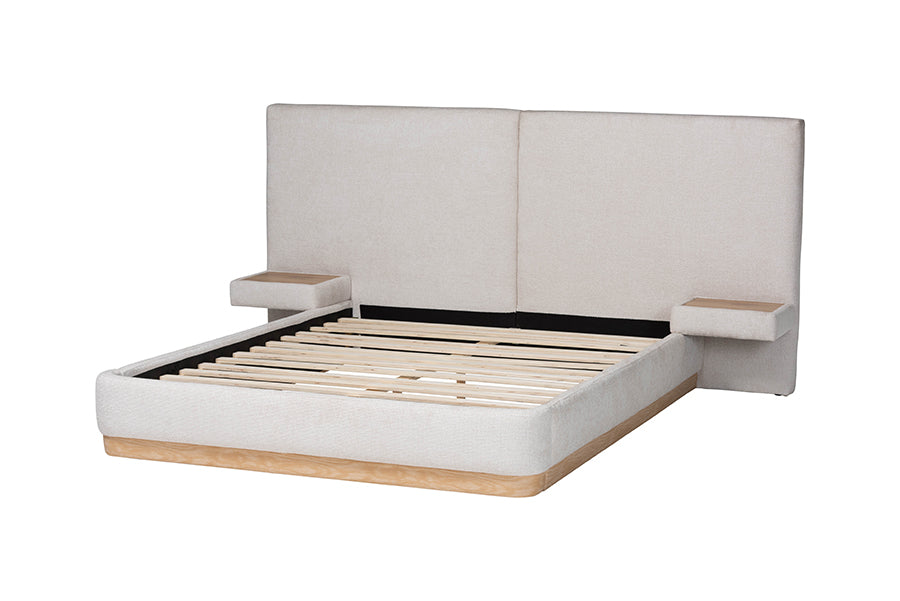 Baxton Studio Jacinta Platform Bed with Floating Nightstands, Queen