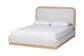 Baxton Studio Aiman Upholstered Platform Bed with Faux Leather Trim, Queen