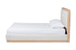 Baxton Studio Aiman Upholstered Platform Bed with Faux Leather Trim, Queen