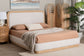 Baxton Studio Aiman Upholstered Platform Bed with Faux Leather Trim, Queen