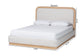 Baxton Studio Aiman Upholstered Platform Bed with Faux Leather Trim, Queen