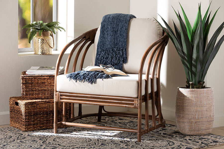 bali & pari Stan Natural Rattan Lounge Chair