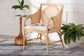 bali & pari Matt Natural Rattan Armchair with Upholstered Seat