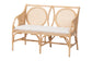 bali & pari Matt Natural Rattan Loveseat with Cane Backrest