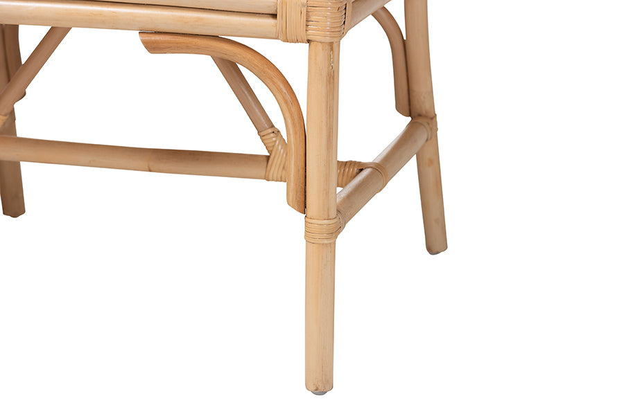 bali & pari Matt Natural Rattan Loveseat with Cane Backrest