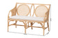bali & pari Matt Natural Rattan Loveseat with Cane Backrest